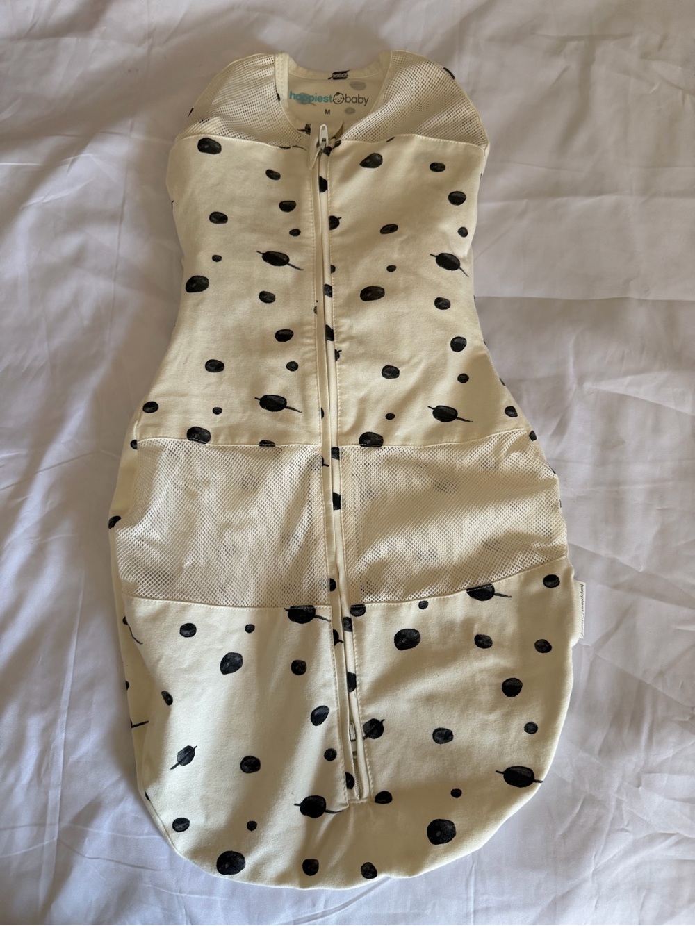 The Honest Baby Cream & Black Polka Dot Sleep Sack - Zip Front